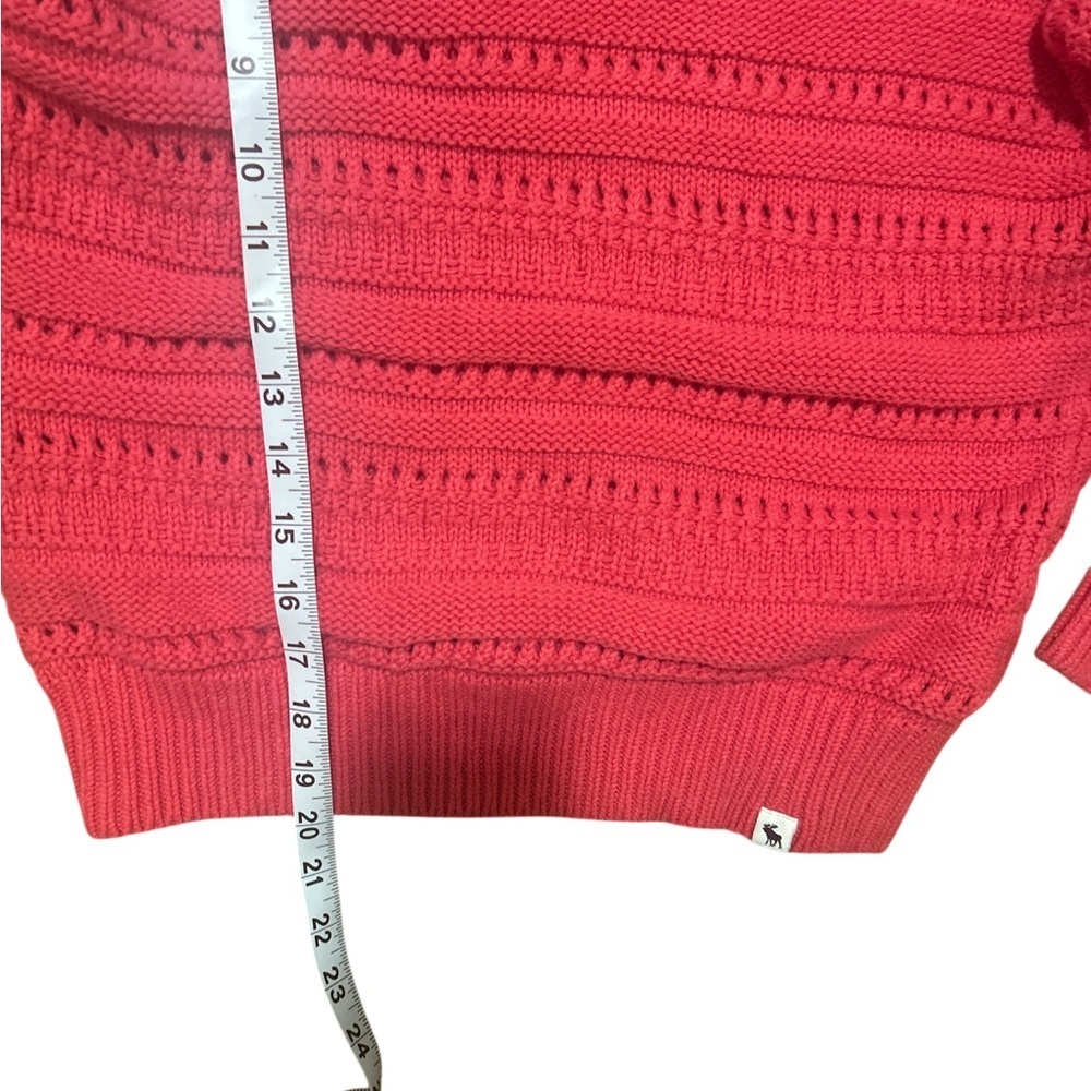 Abercrombie Kids 13/14 Pink V Neck Knit Sweater Pointelle (fits adult XS ) - Picture 5 of 6